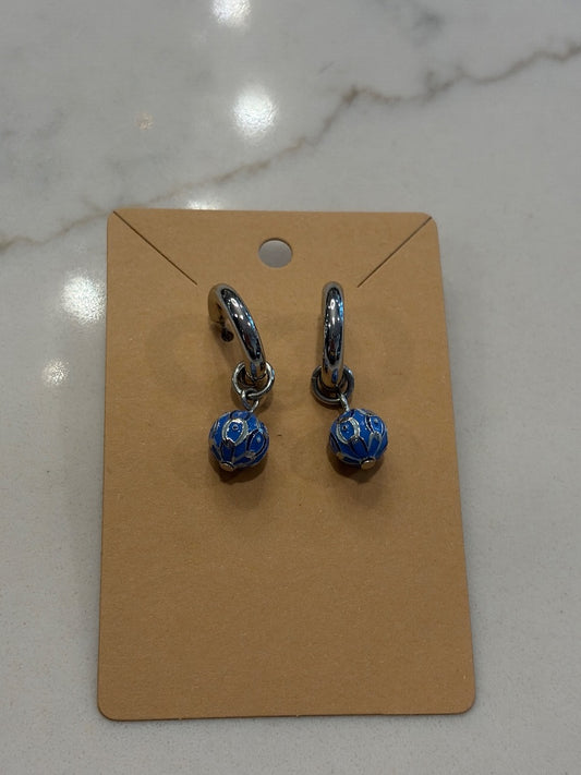 Various Earrings, Silver/blue, One Size, Used - Good
