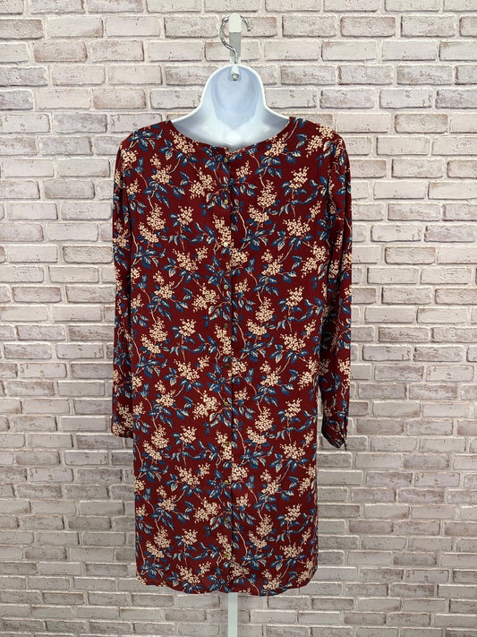 Madewell Dress, Maroon floral, Medium, Used - Good