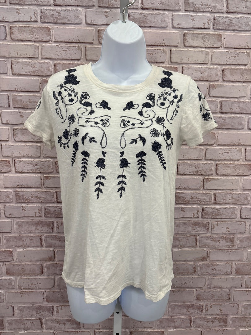 Lucky Brand Tee shirt, White/navy, Medium, Used - Good