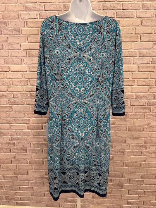 London Times Dress, Blue multi, 16, New With Tags