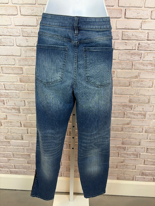 White House Black Market Embroidered Skinny Ankle Jeans, Denim, 4, Used - Excellent