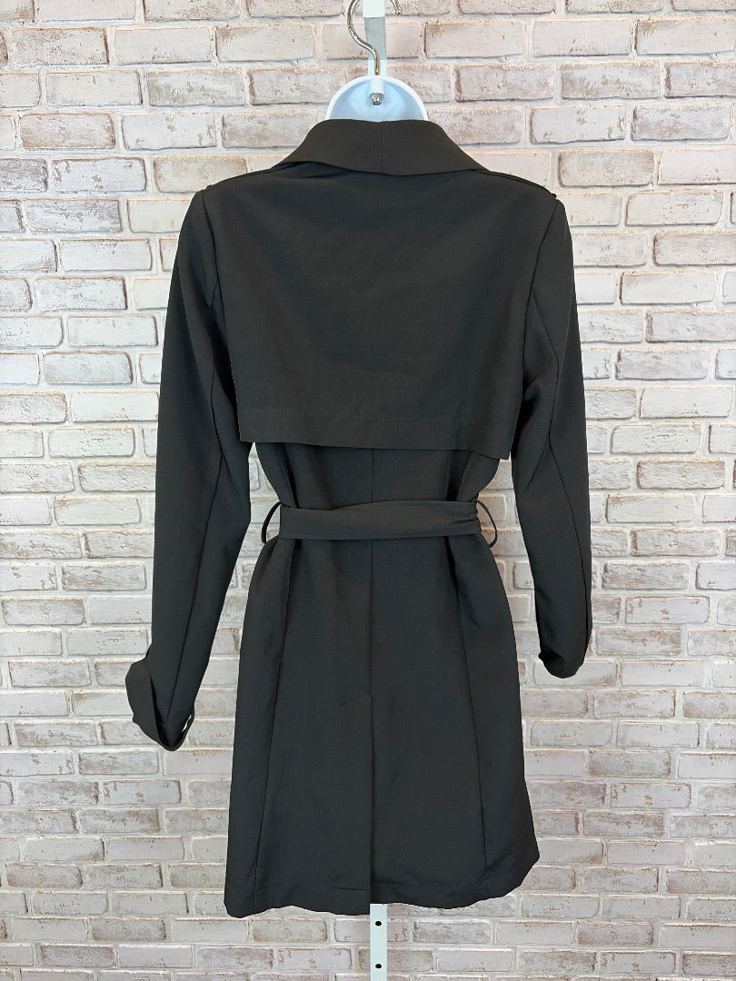 Lulus Trench coat, Black, Small, Used - Good