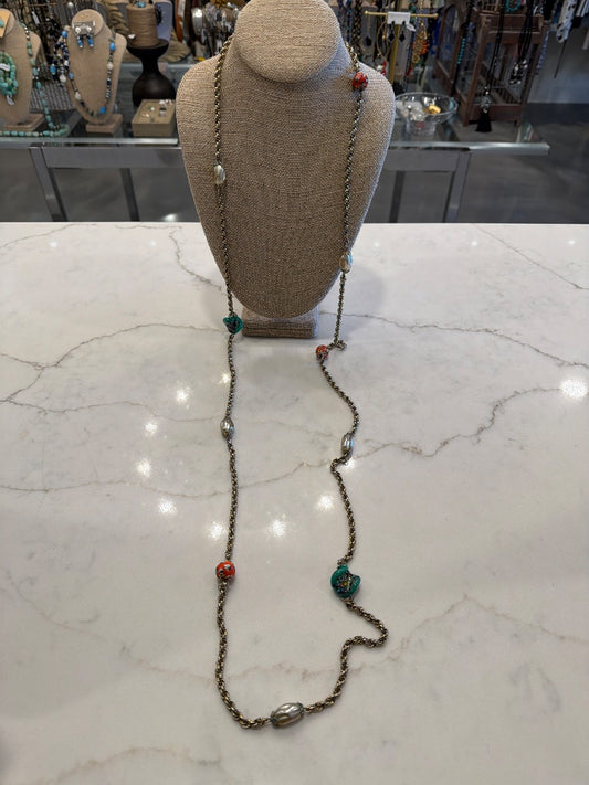 Various Necklace, Gold multi, One Size, Used - Good