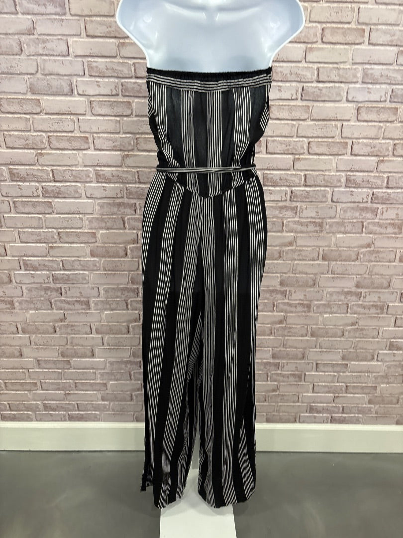 Fruits & Flower Jumpsuits, Black/white stripes, Medium, Used - Good