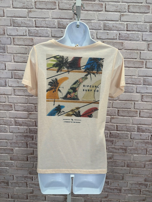 Ripcurl Tee shirt, Pink multi, Small, Used - Good