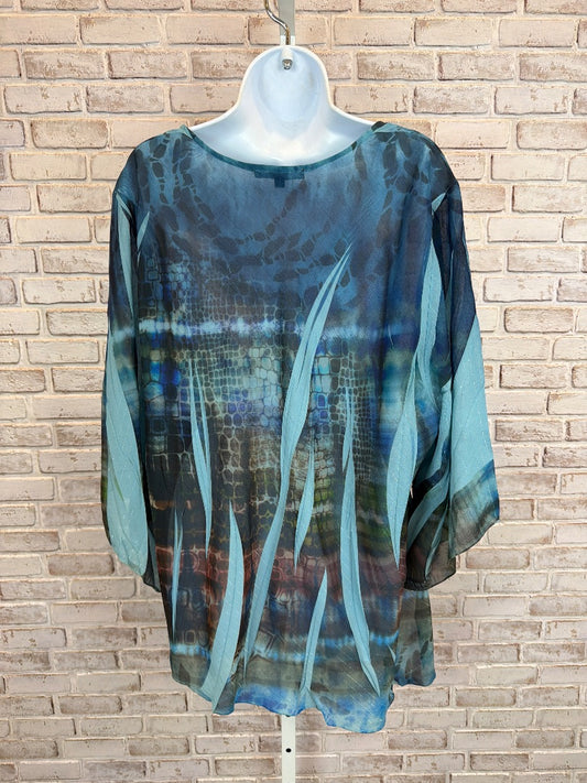 Bleu Shirt, Blue multi, 3X, Used - Excellent