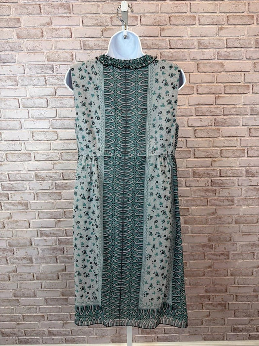 Anna Sui for Anthropologie Dress – Anna Sui for Anthropologie Silk Dress, Teal multi, 10, Used - Excellent