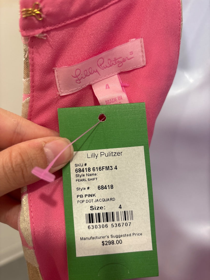 Lilly Pulitzer Dress, Pink/gold, 4, New With Tags