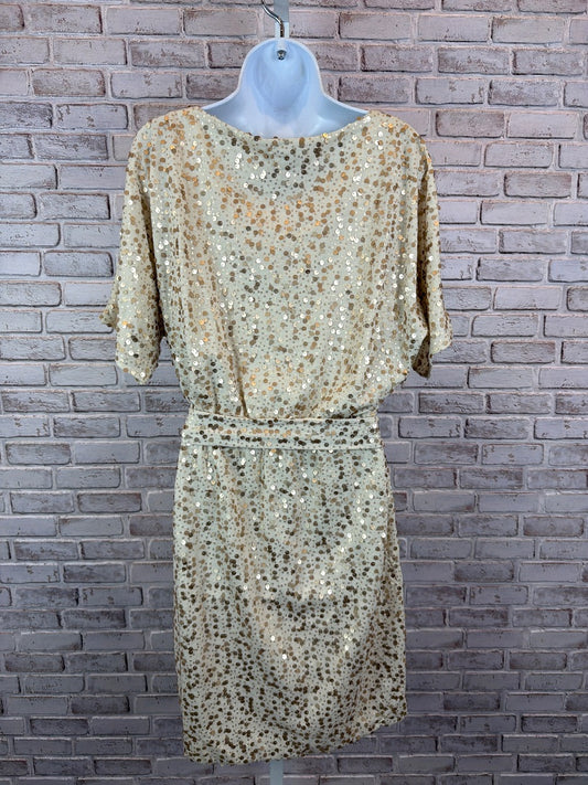 Beige by eci Dress, Gold, 8, Used - Good