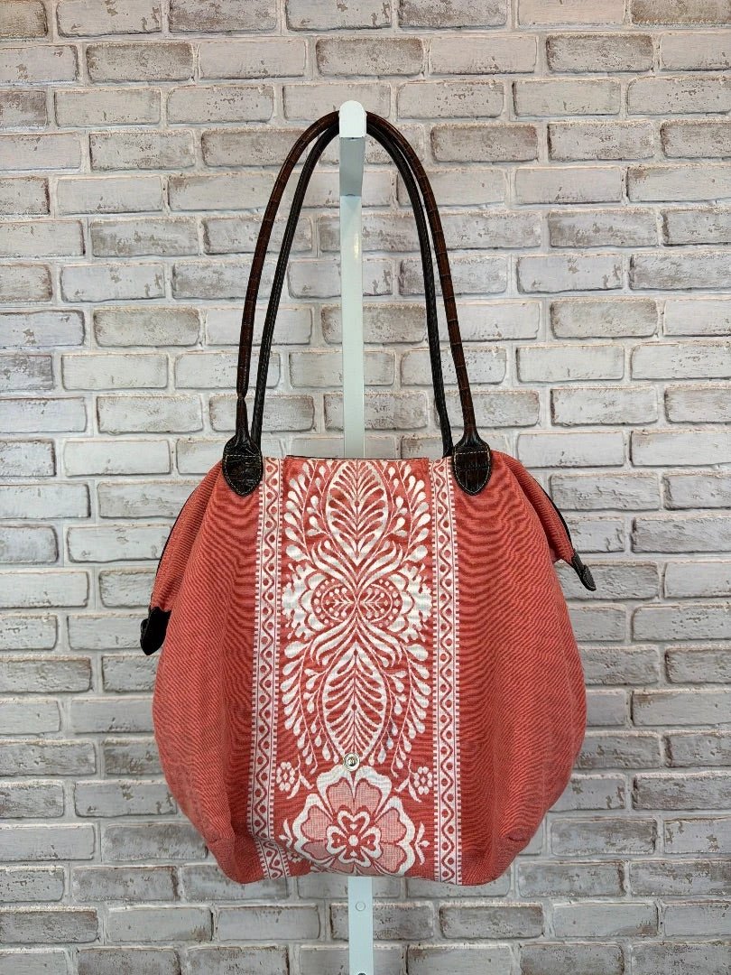 Brighton Bag - Tote – Brighton foldable Tote, Peach/brown, One Size, Used - Excellent