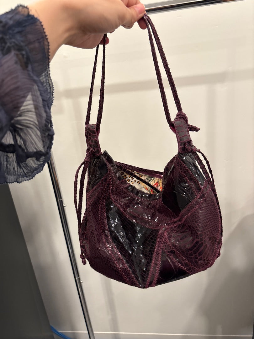 Carlos Falchi Handbags, Purple/black, One Size