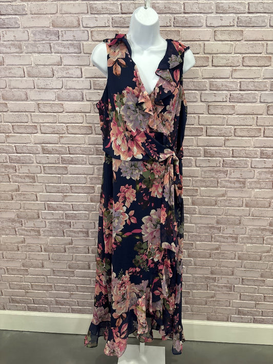 London Times Dress, Purple/pink floral, 14, Used - Good