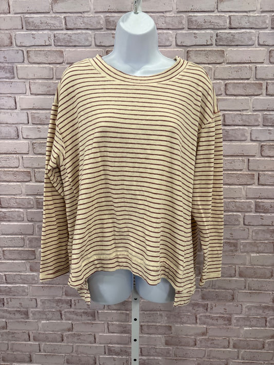 BluIvy Shirt, Cream/maroon stripes, M/L, Used - Good