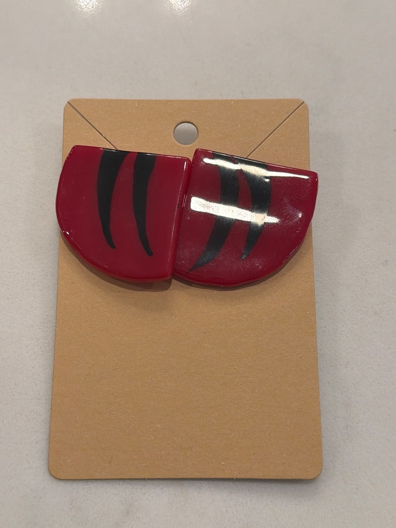 Various earrings, red/black, One Size