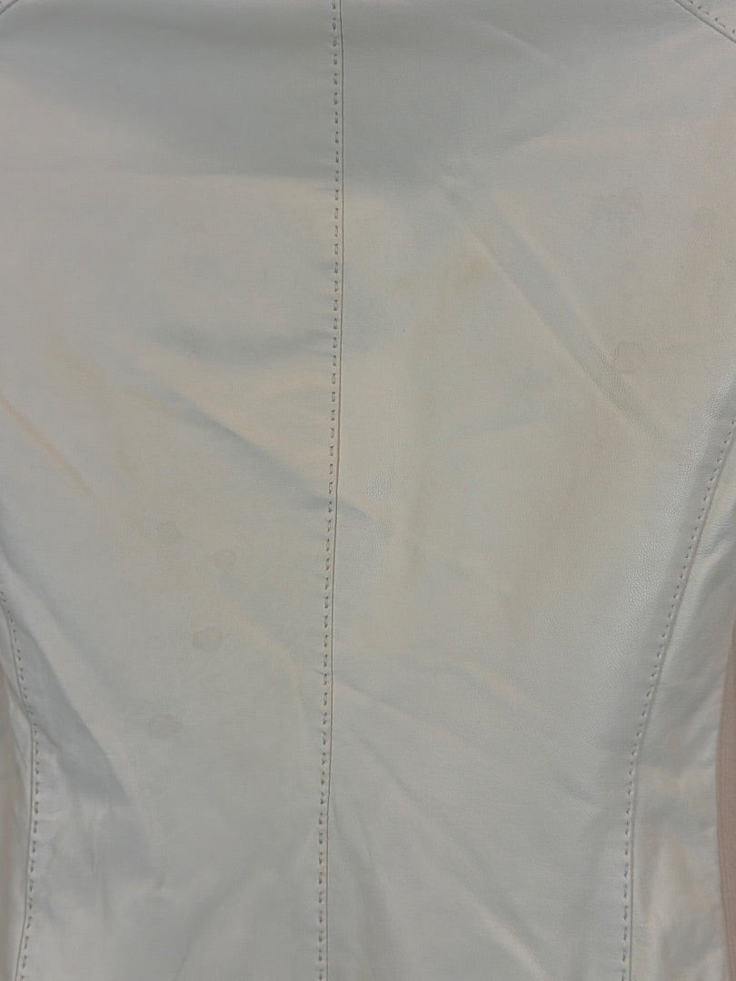 Vince Leather Jacket, White, Small, Used - Good