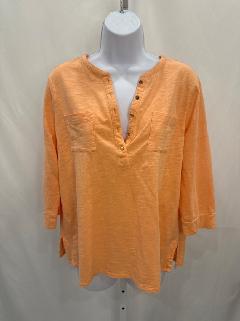 Chicos Shirt, Orange, Medium