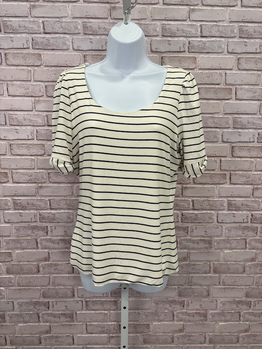 White House Black Market Shirt, White/black stripes, Medium, Used - Good