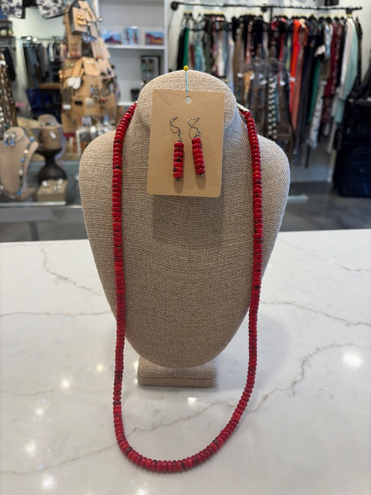 Various Matching Jewelry Set, Red, One Size, Used - Good