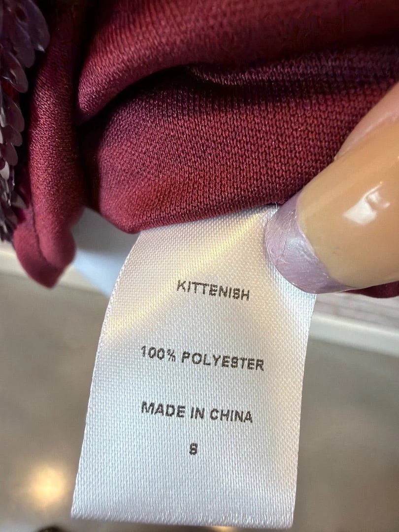 Kittenish Dress – Kittenish Sequin Dress, Burgundy, Small, New With Tags