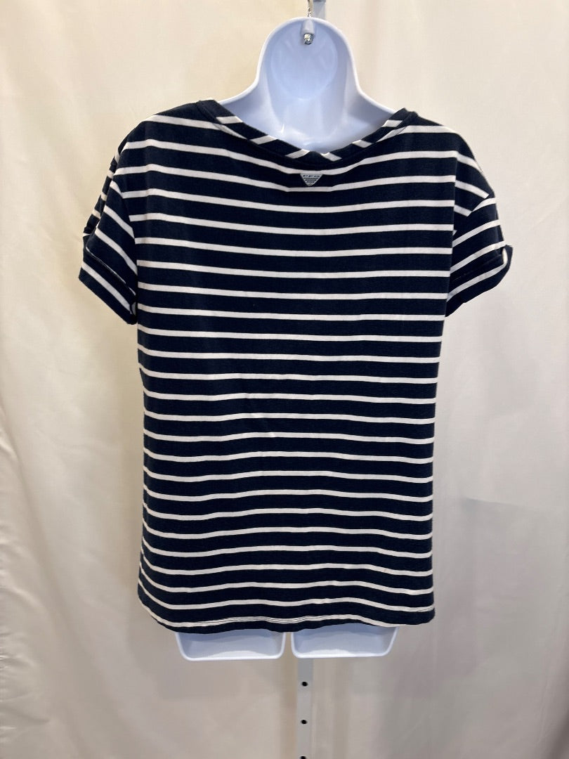Columbia Tee shirt, Navy/white stripes, Medium
