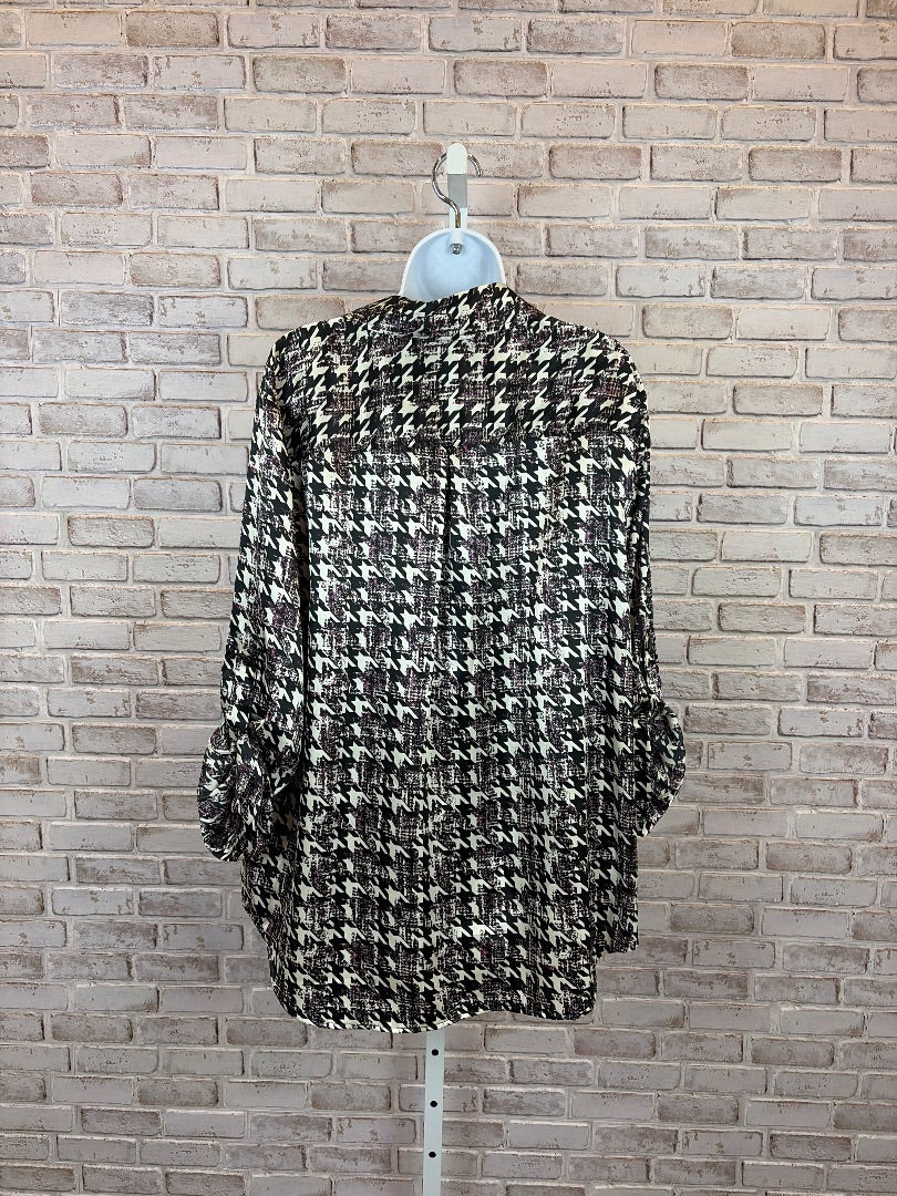 Evan Picone Shirt, Houndstooth, 16, Used - Good