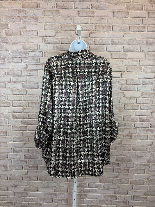 Evan Picone Shirt, Houndstooth, 16, Used - Good