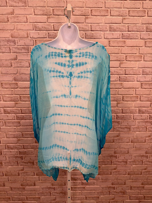 Chicos Shirt, blue tie dye, L/XL, Used - Good