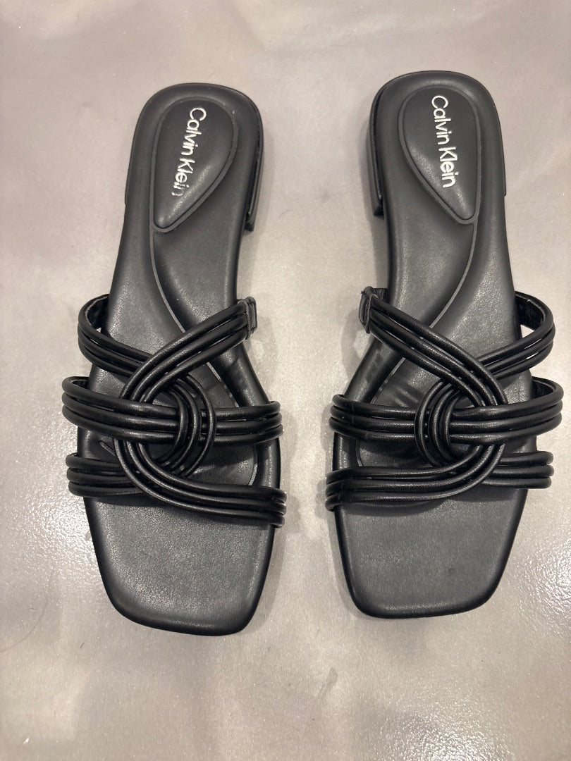 Calvin Klein Sandals, Black, 6.5, Used - Good