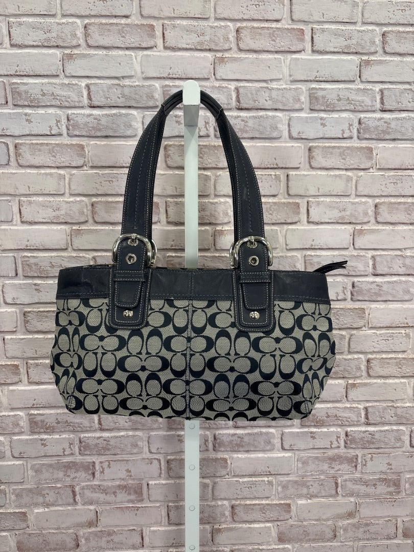 Coach Handbag, Navy monogram, One Size, Used - Good