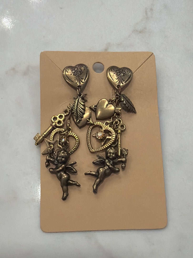 Various Earrings, Gold, One Size, Used - Good
