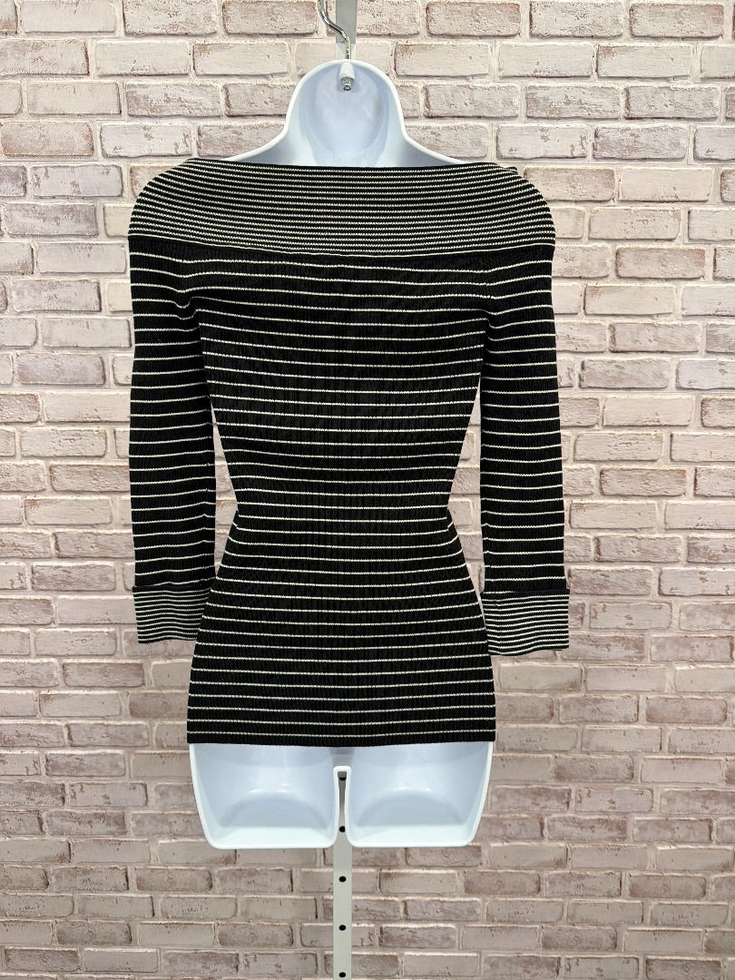 White House Black Market Shirt, Black/white stripes, Small, Used - Good