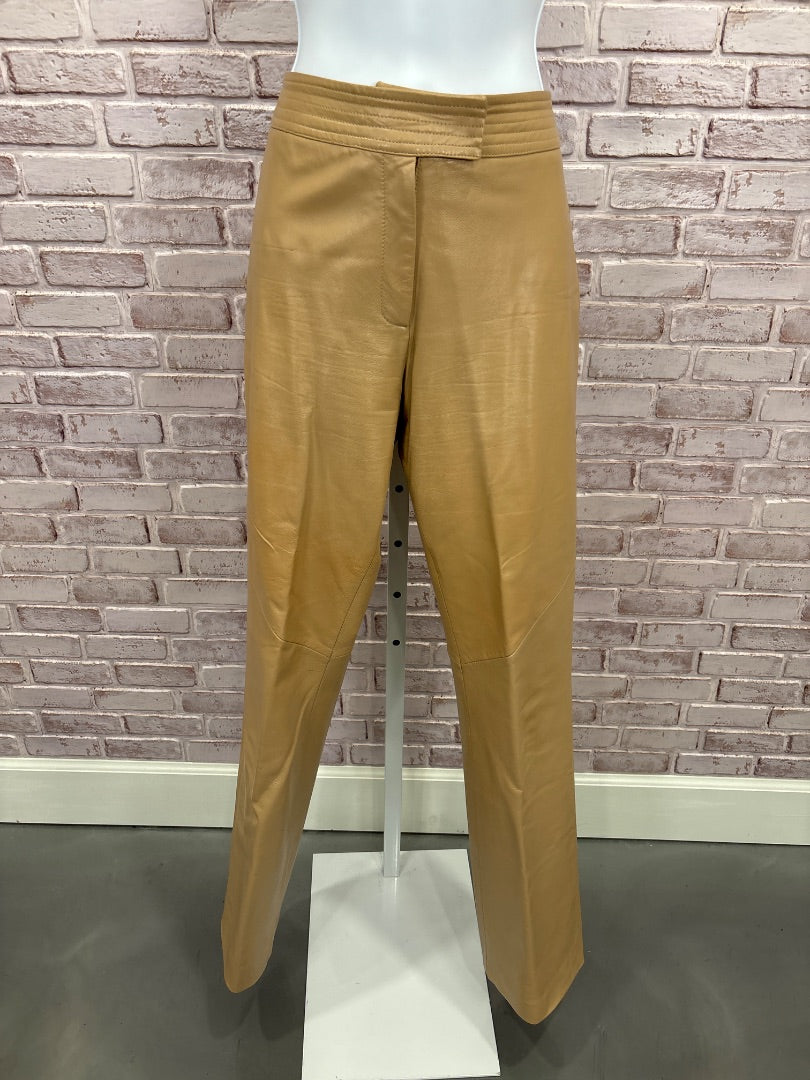 Margaret Godfrey Pants, Brown leather, Medium/8, Used - Good