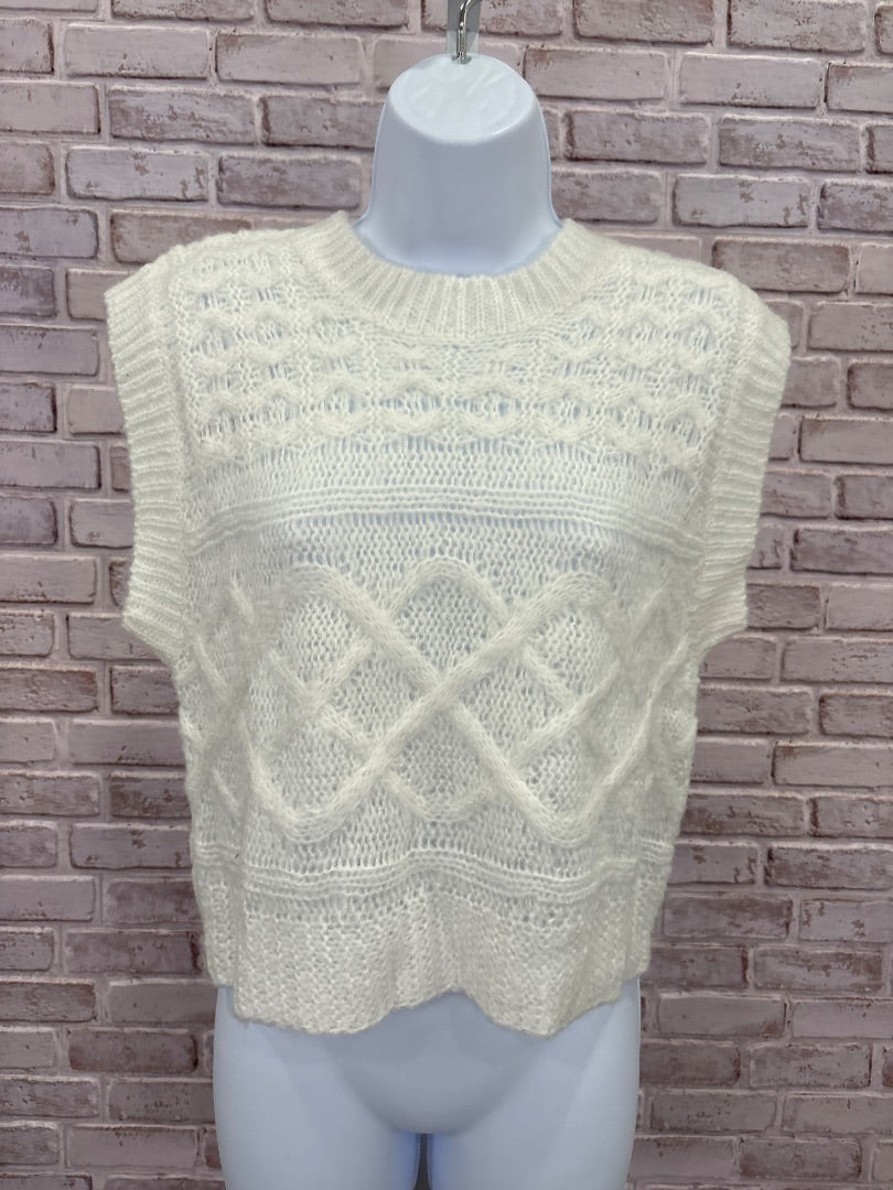 En Creme Sweater Vest, White, Medium, Used - Good