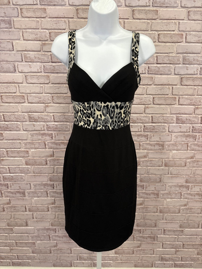 Xoxo Dress, Black leopard, Small, Used - Good