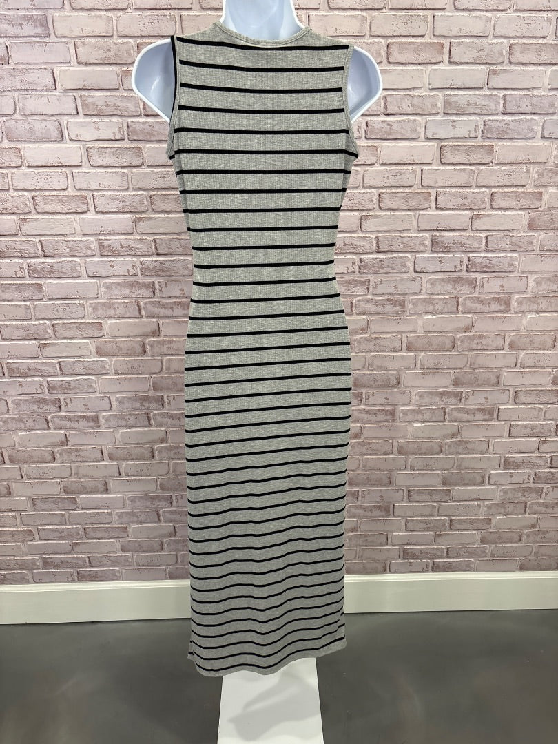 SYM Dress, Grey/Black stripes, Large, New With Tags