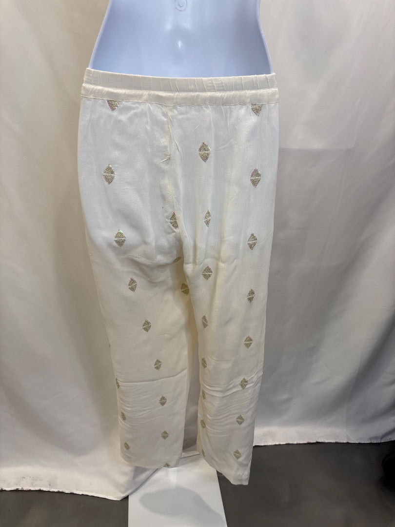 Leifnotes Pants, White/gold, Medium