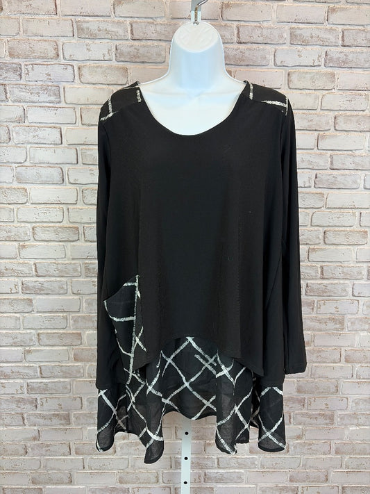 Sympli Tunic, Black/white, 10, Used - Good