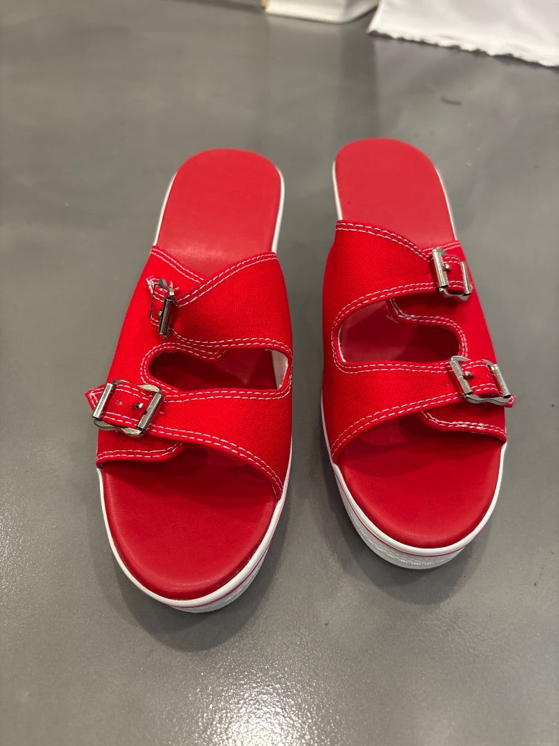 Various Platform sandal, Multi, 10, Like New