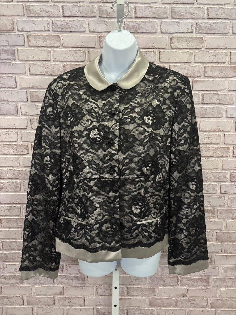 Anne Klein Jacket, Champagne/black lace, XL/14, Used - Excellent