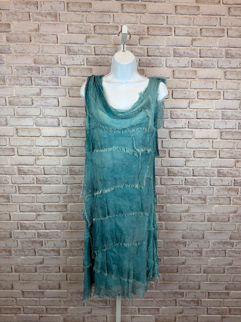 Tina Stephens Dress, blue multi, One Size, Used - Good