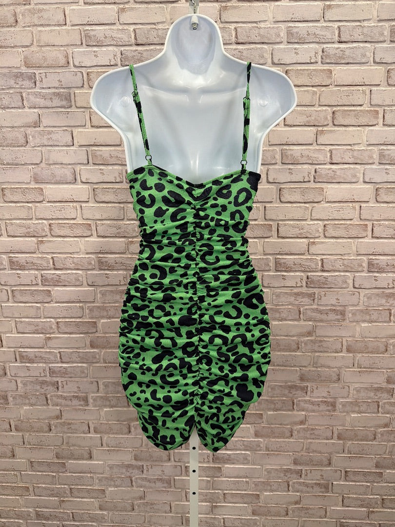 Shein Dress, Green leopard, Small, Used - Good