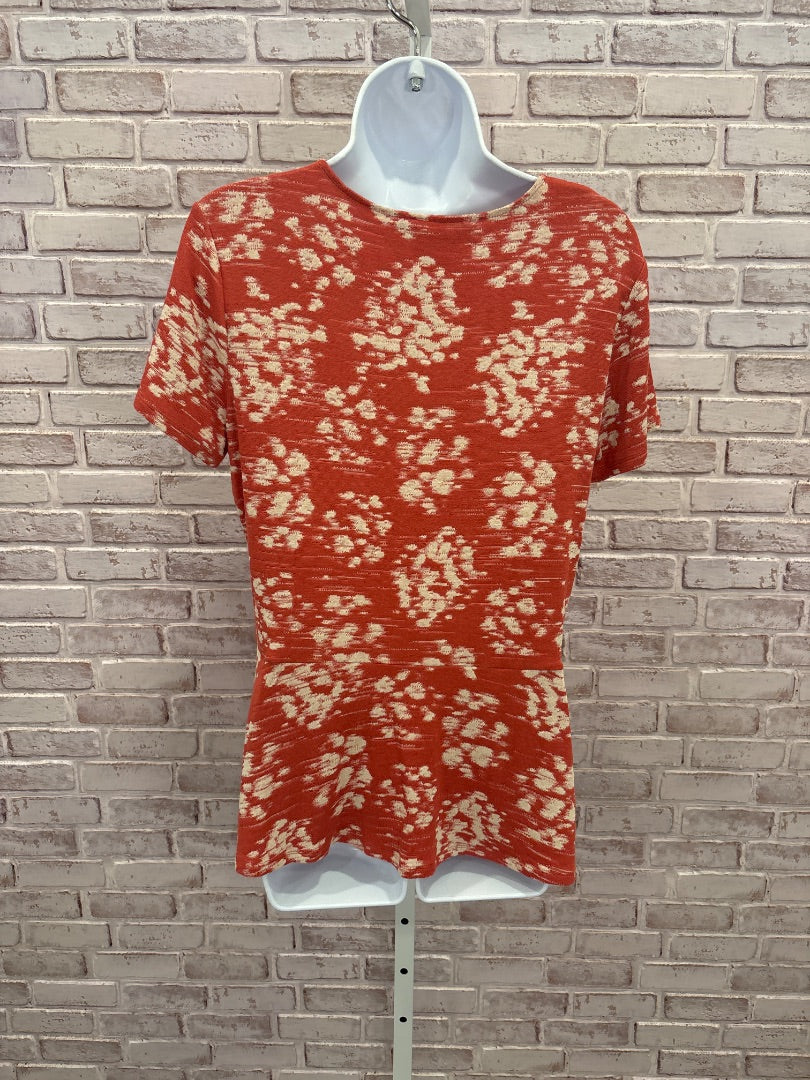 Bcbgmaxazria Shirt, Orange multi, Large, Used - Good