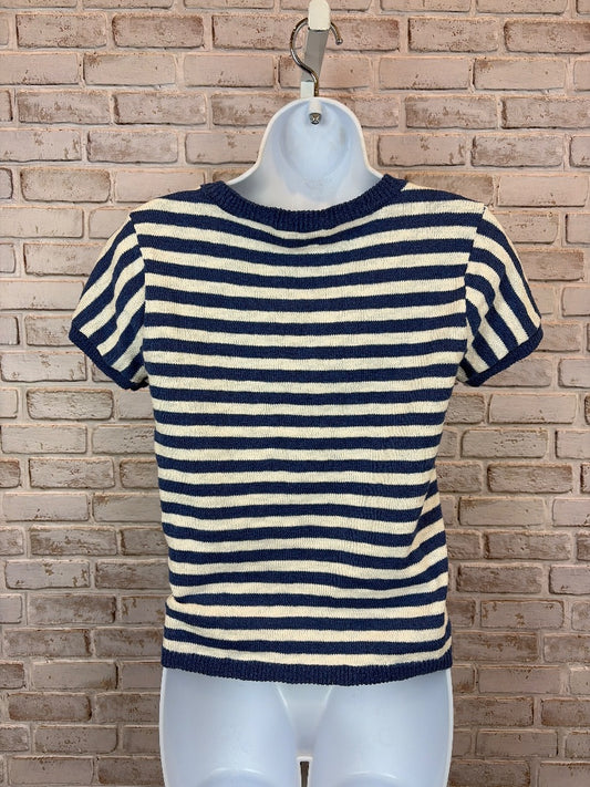 Down East Tee shirt, Blue/white stripes, Small, Used - Excellent