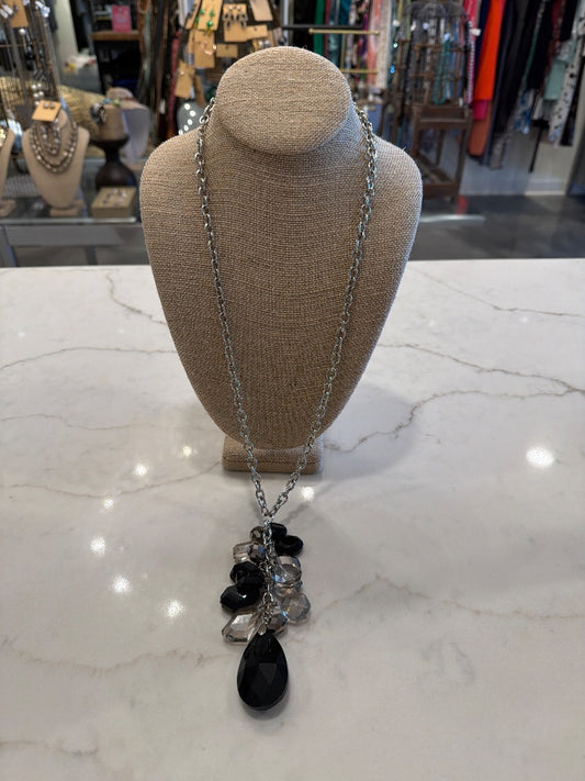Various Necklace, Silver/black, One Size, Used - Good