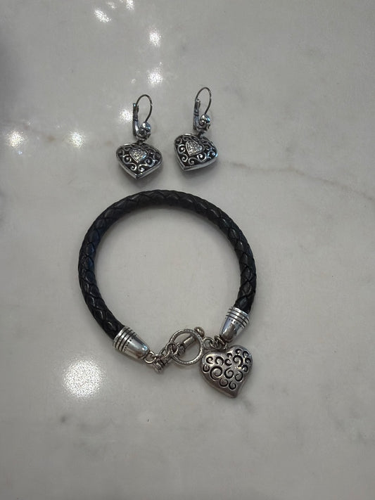 Brighton Matching Jewelry Set, silver/black, Small, Used - Good