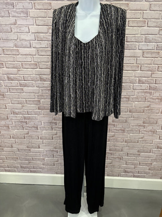 Alex Evenings Matching Clothing Set, Black/silver, 8, Used - Good