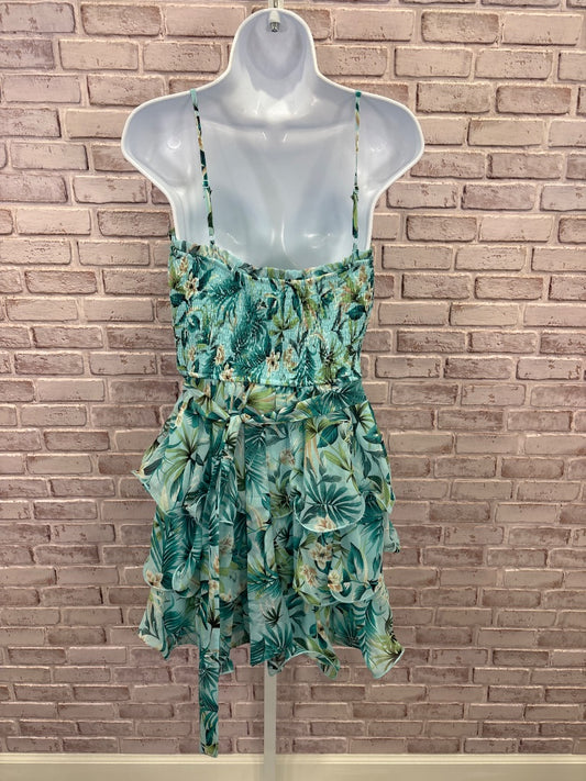 Miss Avenue Dress, Turquoise tropical, Medium, Used - Good