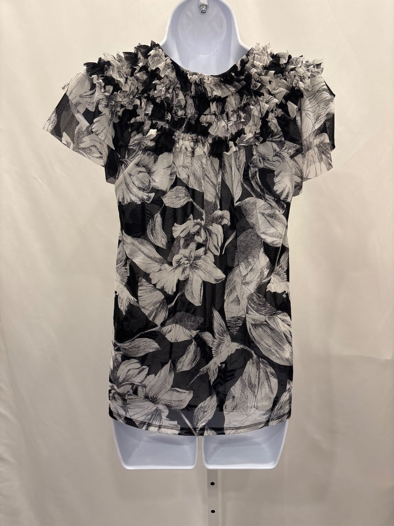 White House Black Market Shirt, Black/white, Small