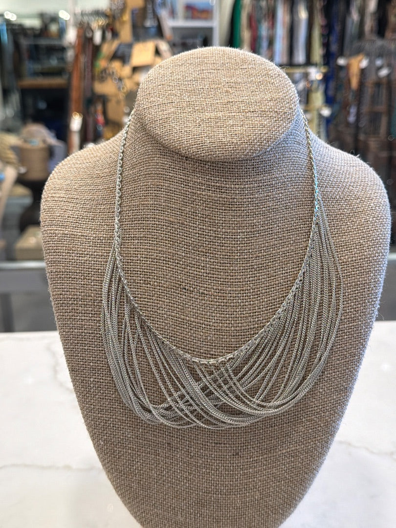 Various Sterling Silver Necklace, Silver, One Size, Used - Good