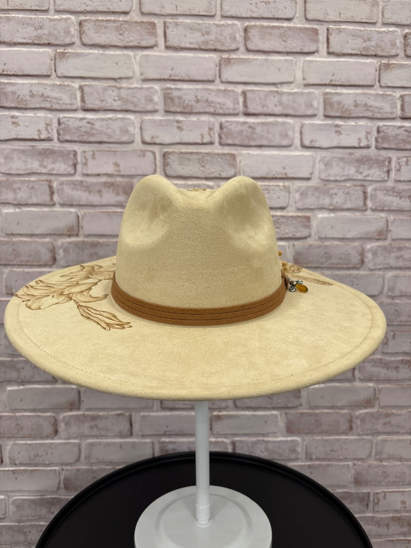 Sun Kissed Fedoras Flat Brim, Sand, Medium, Brand New